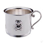 Taza de bebé con asa de plata de ley decorada con osito y corazón