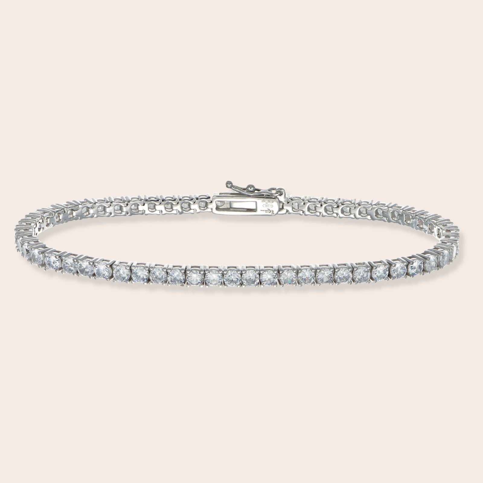 Pulsera Rivière Plata 925 Circonita Blanca 3 mm