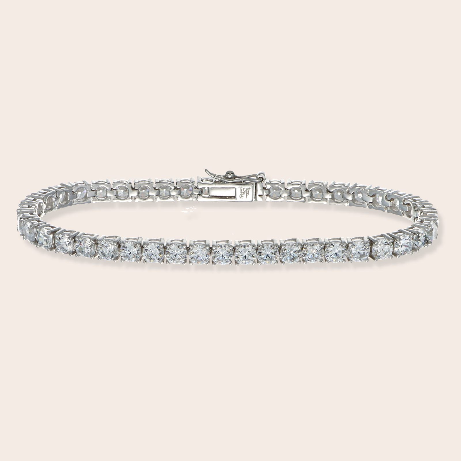 Pulsera Rivière Plata 925 Circonita Blanca 4 mm