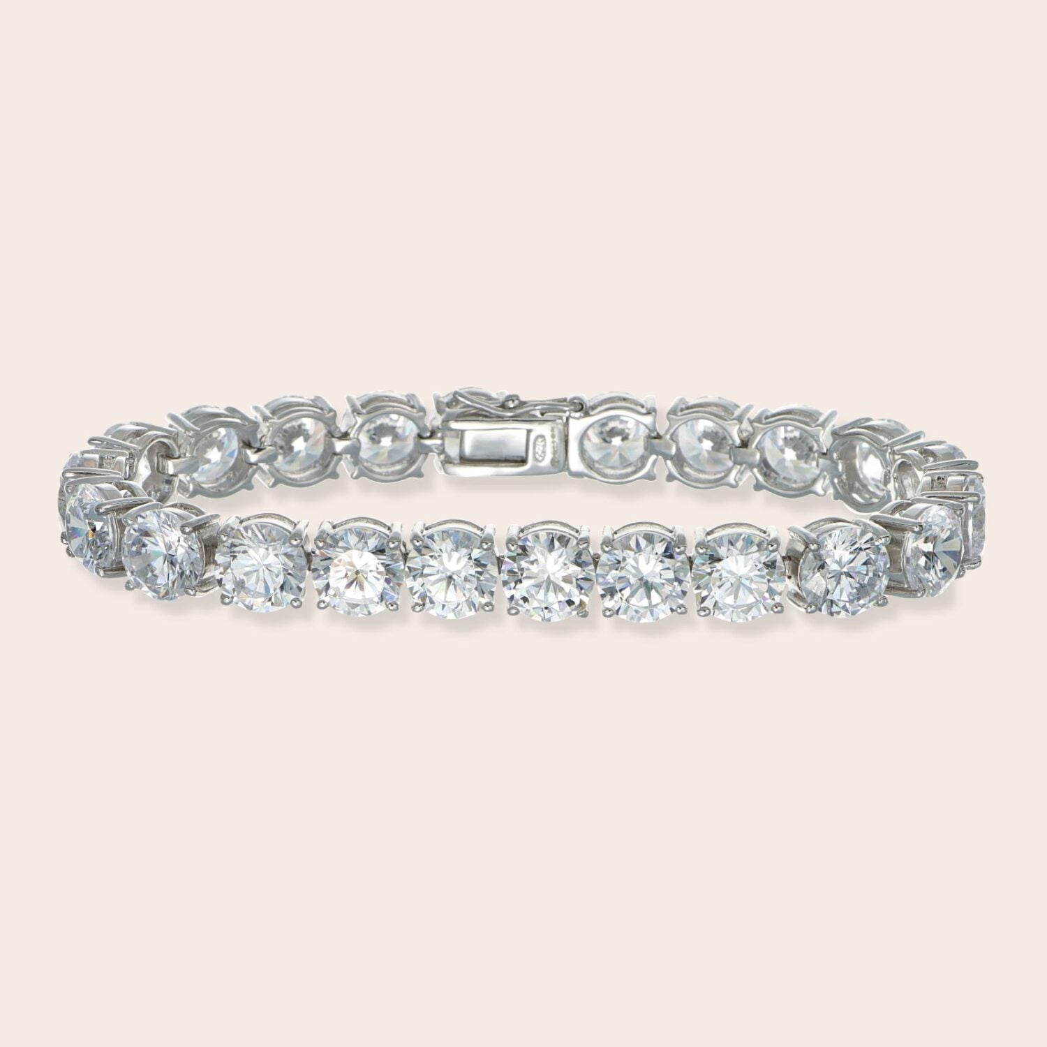 Pulsera Rivière Plata 925 Circonita Blanca 8 mm