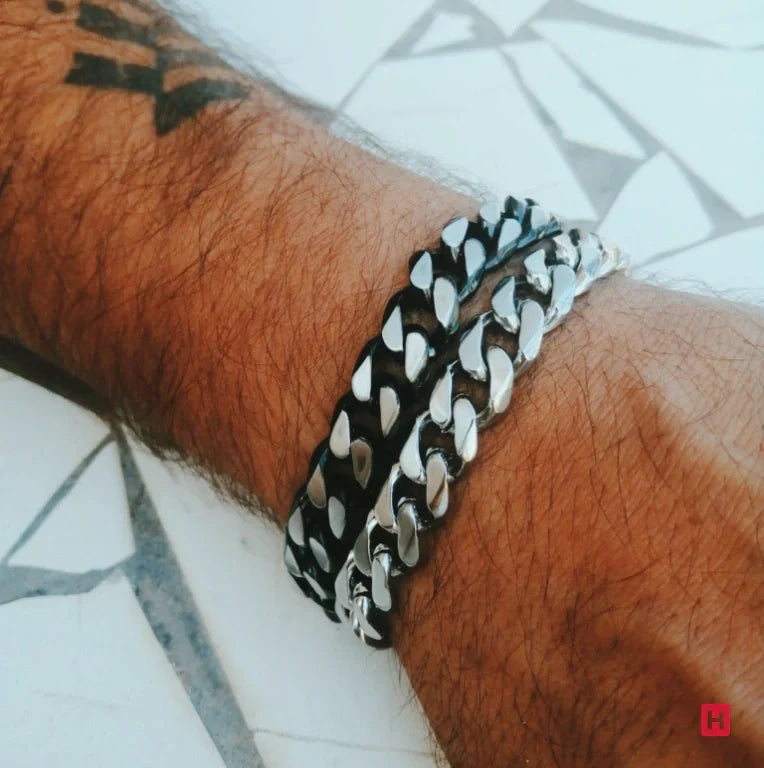 Powerful Curb Steel Chain Bracelet