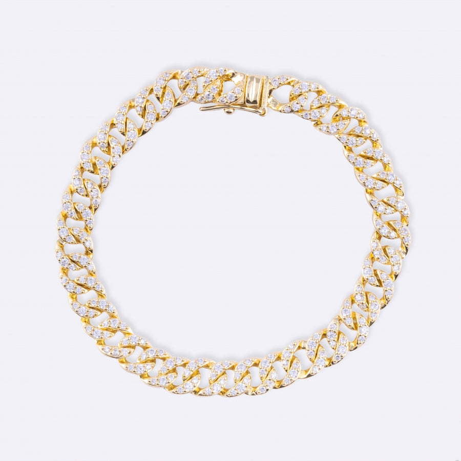 Gold Plated Silver Chain with Small White Zirconia