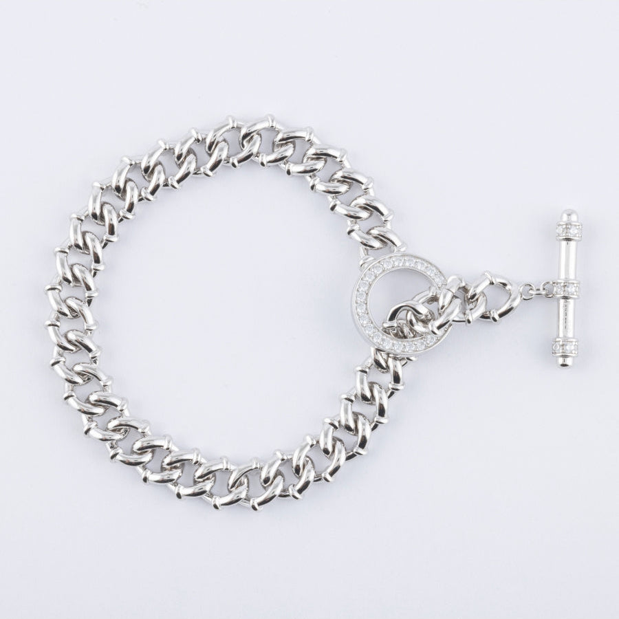 Silver Chain with Zirconia Clasp
