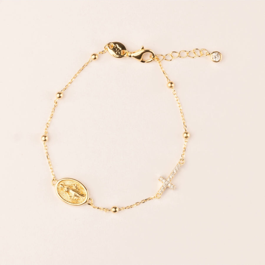 18K Gold Plated Silver Bracelet with Zirconia