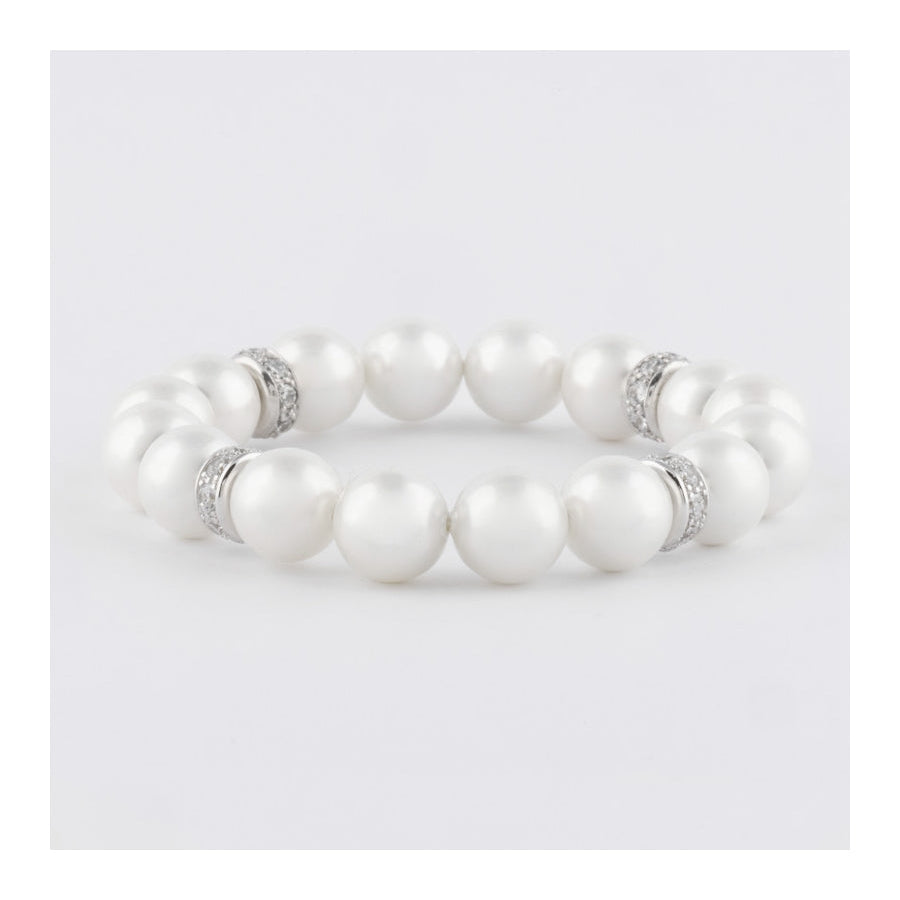Pearl and White Zirconia Bracelet