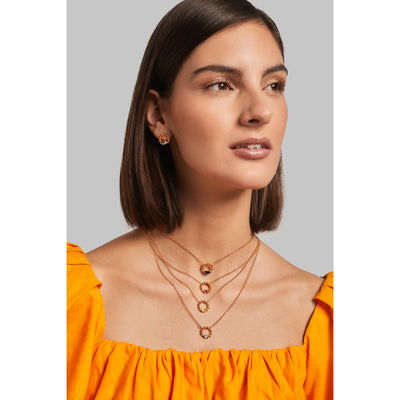 Bubbles Pendant 925 Silver Gold Plated with Onyx