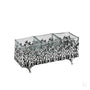 Centro de mesa rectangular calado de plata de ley 925 con tres recipientes de cristal