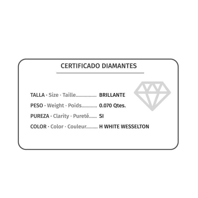 18K Sortija Oro Amarillo 14 Diamantes 0.070Qts. G-Vs2. Citrino 4x4mm Cuerpo 1 mm