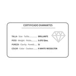 Sortija Oro Amarillo 14 Diamantes 0.070  Qts. G-Vs2 Aguamarina 4x4 mm Ancho 1 mm