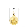 18K Escapulario Liso Virgen Del Carmen Corazon De Jesus 14 mm