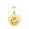 18K Scapulaire Lisse Virgen Del Carmen Coeur de Jésus 20 Mm