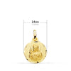 18K Escapulario Tallado Virgen Del Carmen Corazon De Jesus 14 mm