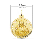 18K Openwork Helix Scapular of the Virgin of Carmen and the Heart of Jesus 26 mm