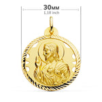 18K Openwork Helix Scapular of the Virgin of Carmen and the Heart of Jesus 30 mm