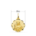 18K Scapular Virgin of Carmen Heart of Jesus 18 mm