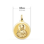 Vierge Scapulaire Brillante 18K de Carmen et Cœur de Jésus 18 mm