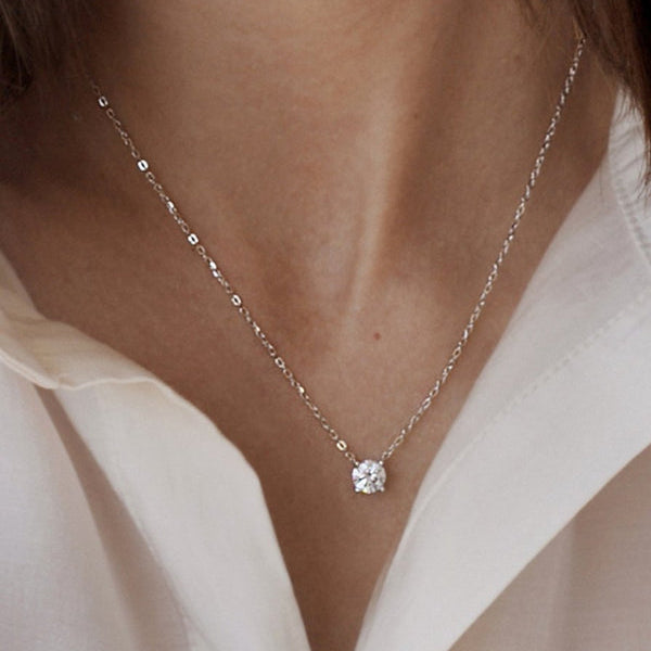 Shiny Silver Pendants Zirconia Design