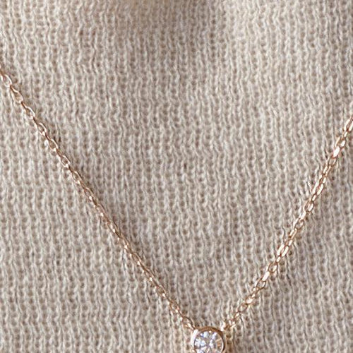 Small Pendants Rose Plated Silver Zirconia Detail