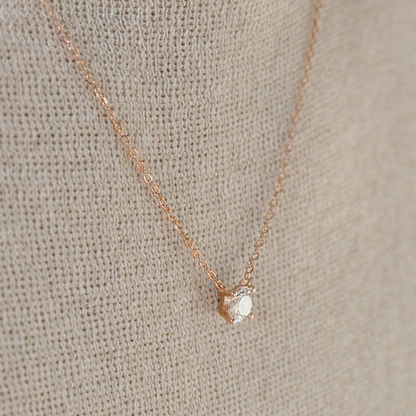 Small Pendants Silver Plated Pink Zirconia