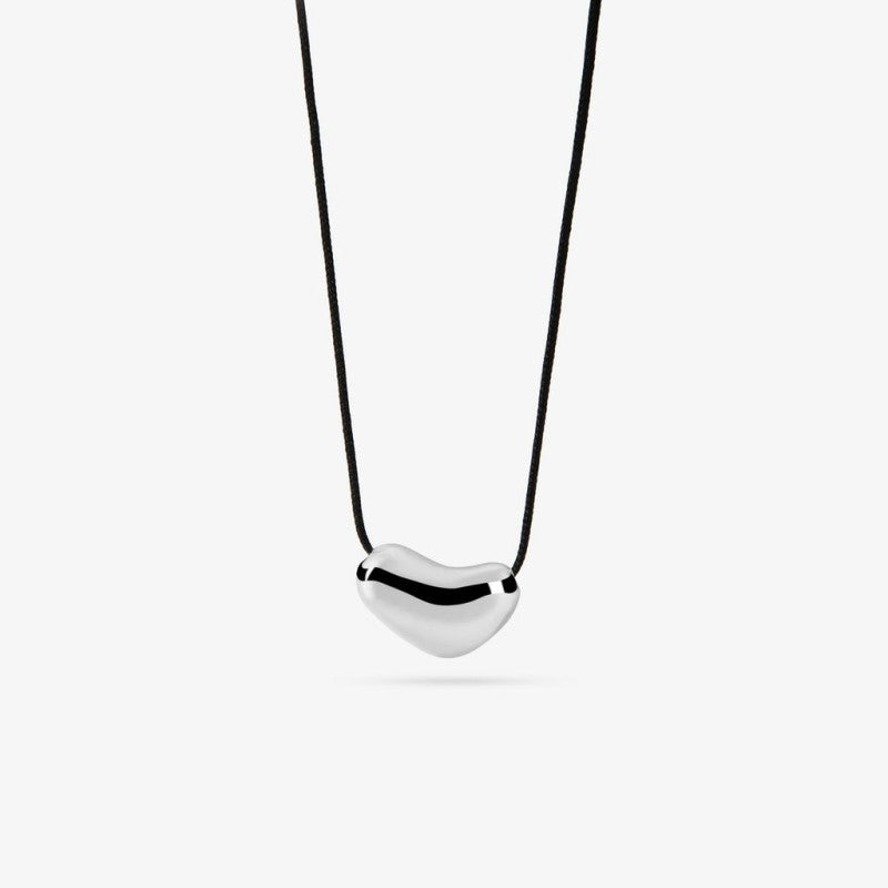 925 Silver Bean Necklace with Cord 