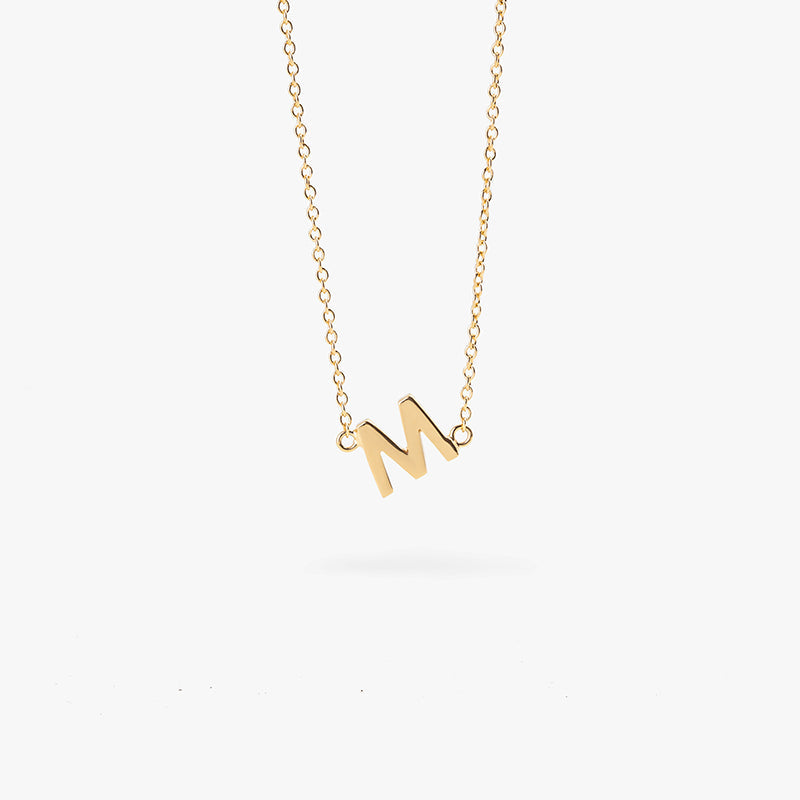 Small initial gold necklace