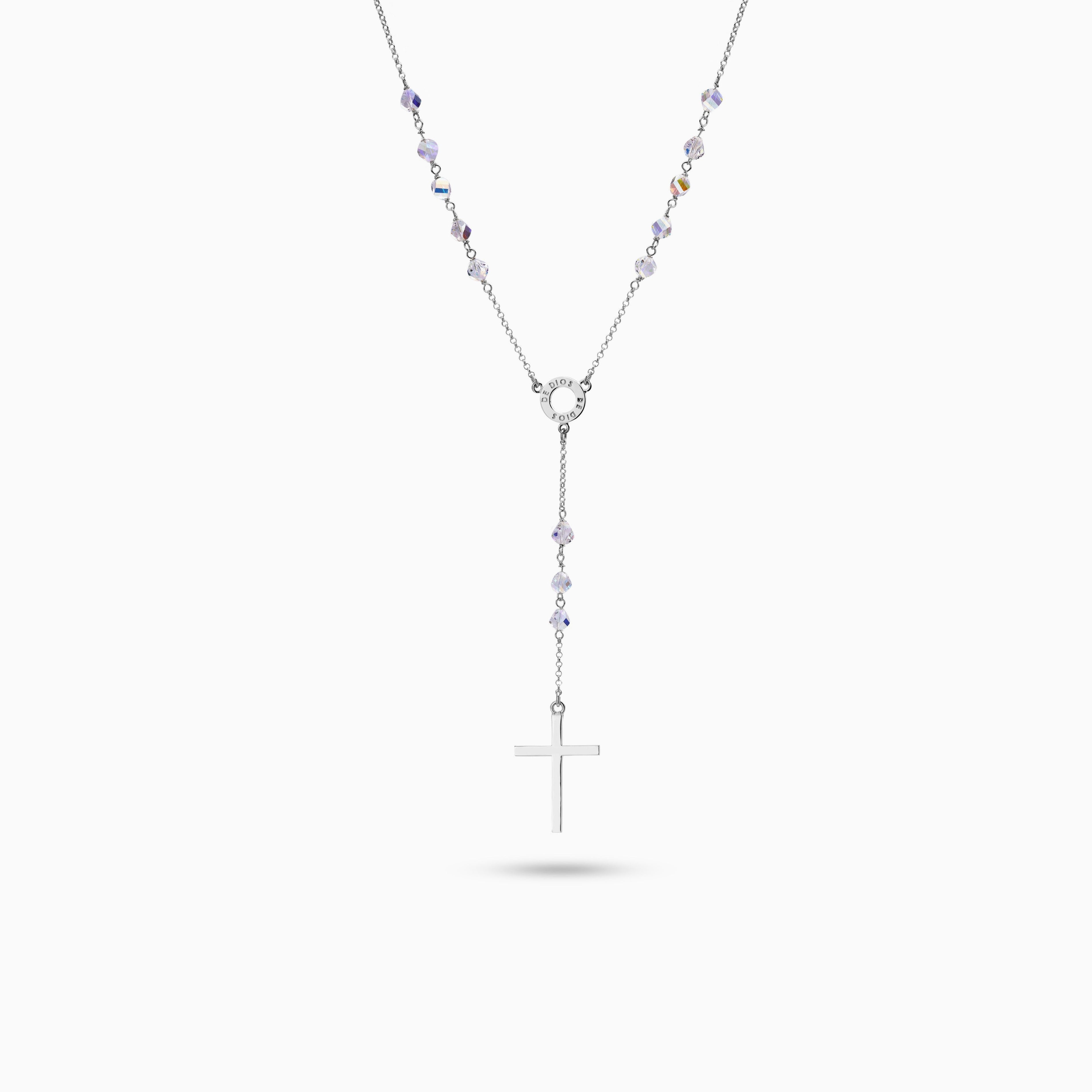Rosary Collar Silver and Crystal