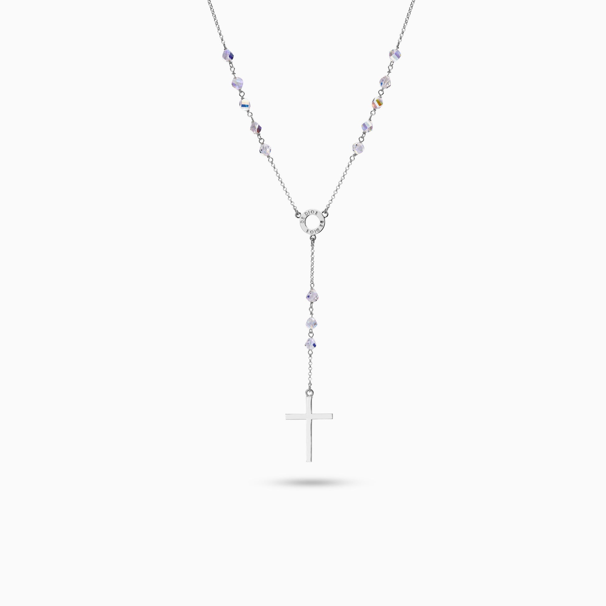 Rosary Collar Silver and Crystal