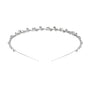Diadema tiara de novia de perfil fino en metal hipoalergénico con circonitas