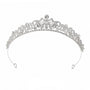 Tiara de novia de altura media en metal hipoalergénico con circonitas