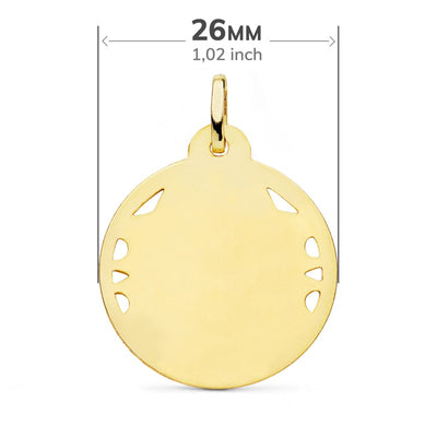 18K Medal Sacred Heart of Jesus Christ Helice Openwork 26 mm