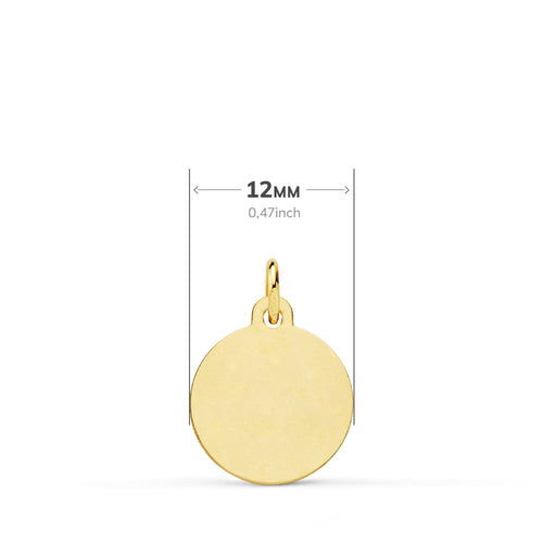 18K Medalla Nuevo Bautismo Bisel 12 mm
