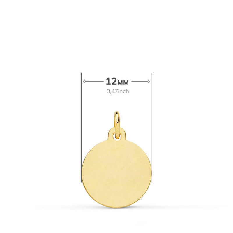 18K Medalla San Cristobal Bisel 12 mm