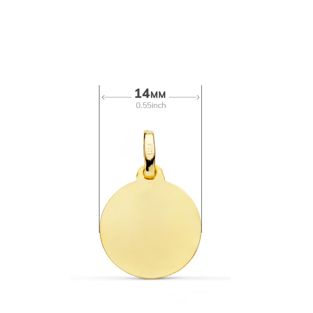 Médaille enfant de communion profil gravée 18K 14 mm