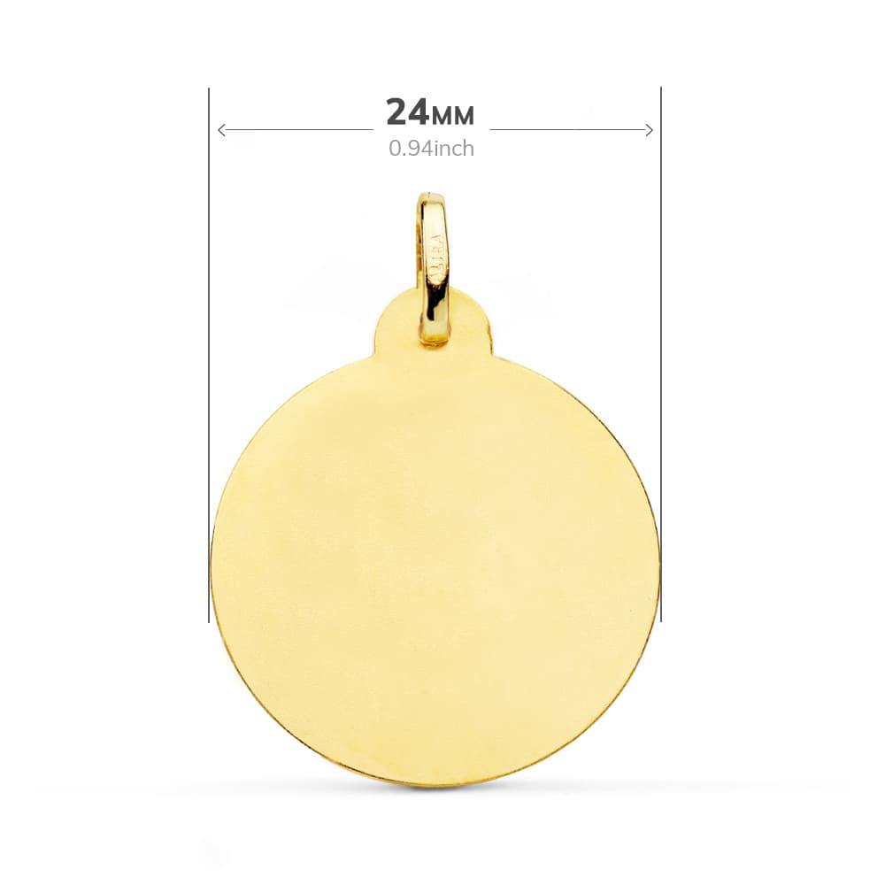 18K Yellow Gold San Antonio Medal Shine 24 mm