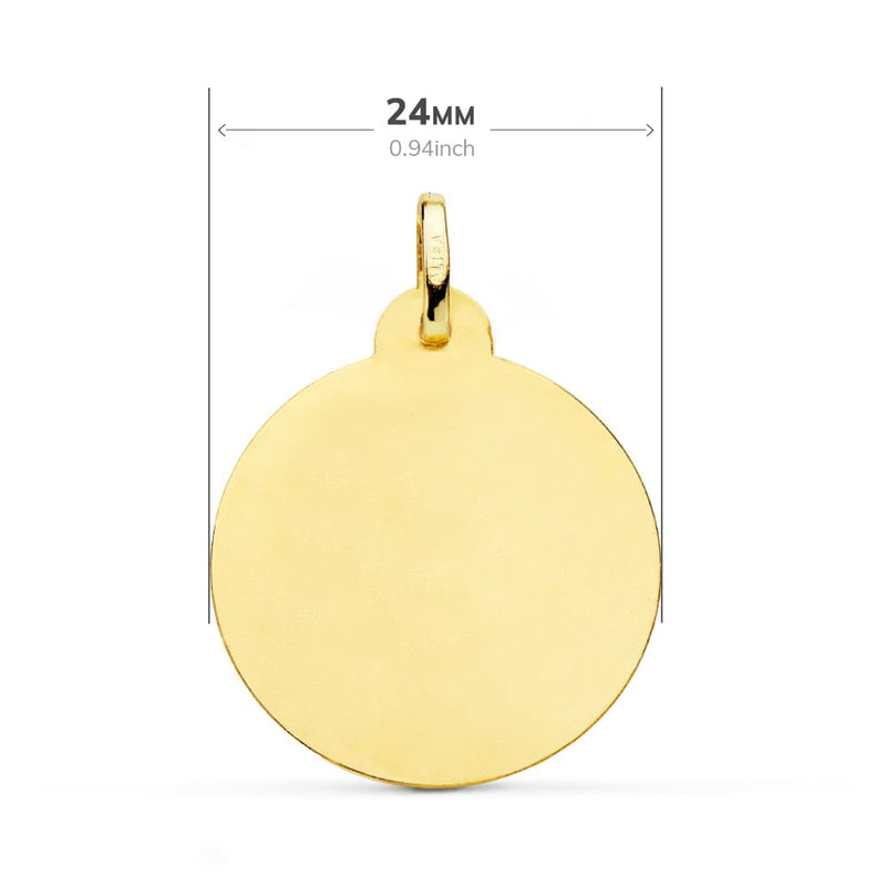 18K Yellow Gold Saint Anthony Shine Medal 24 mm