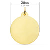 Médaille de Charité Vierge en Or Jaune 18K en Cuivre Sculpté 28 mm