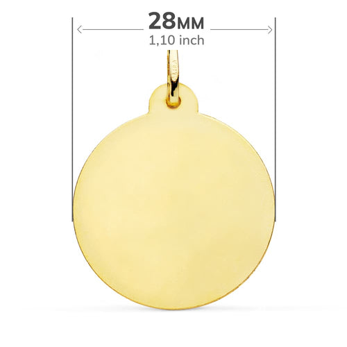 18K Medalla Oro Amarillo Virgen Caridad Del Cobre Tallada 28 mm
