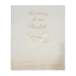 Baptism Candle Pack with Bow, Linen Cloth and Nacre Baptismal Shell 