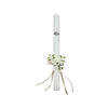 Baptism Candle Pack with Bow, Linen Cloth and Silver Roma Shell 