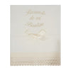 Baptism Pack Candle with Bow, Linen Cloth and Silver Shell Rome without Cross 