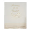 Baptism Pack Candle with Bow, Linen Cloth and Silver Roma Shell without Cross 
