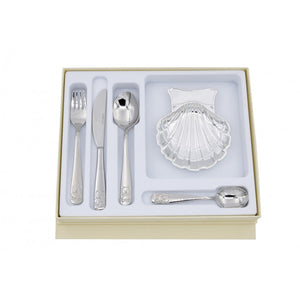 Baptism Pack Silver Metal Baptismal Cutlery and Shell 