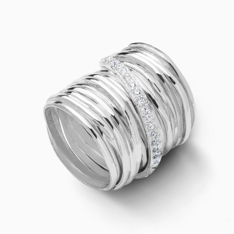 Maxi Thread of Life Ring with Zircons