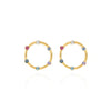 Pendientes aro círculo multicolor bañados en oro