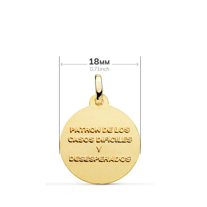 18K Saint Jude Thaddeus Medal 18 mm