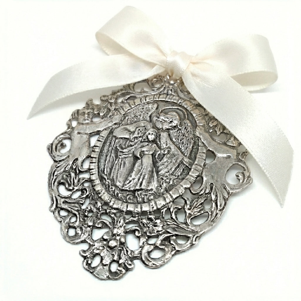 Medalla de Cuna Angel Grande en Plata 925