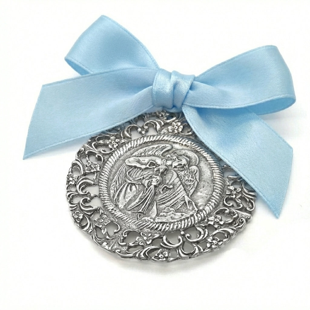 Silver Holy Angel Cradle Medal 