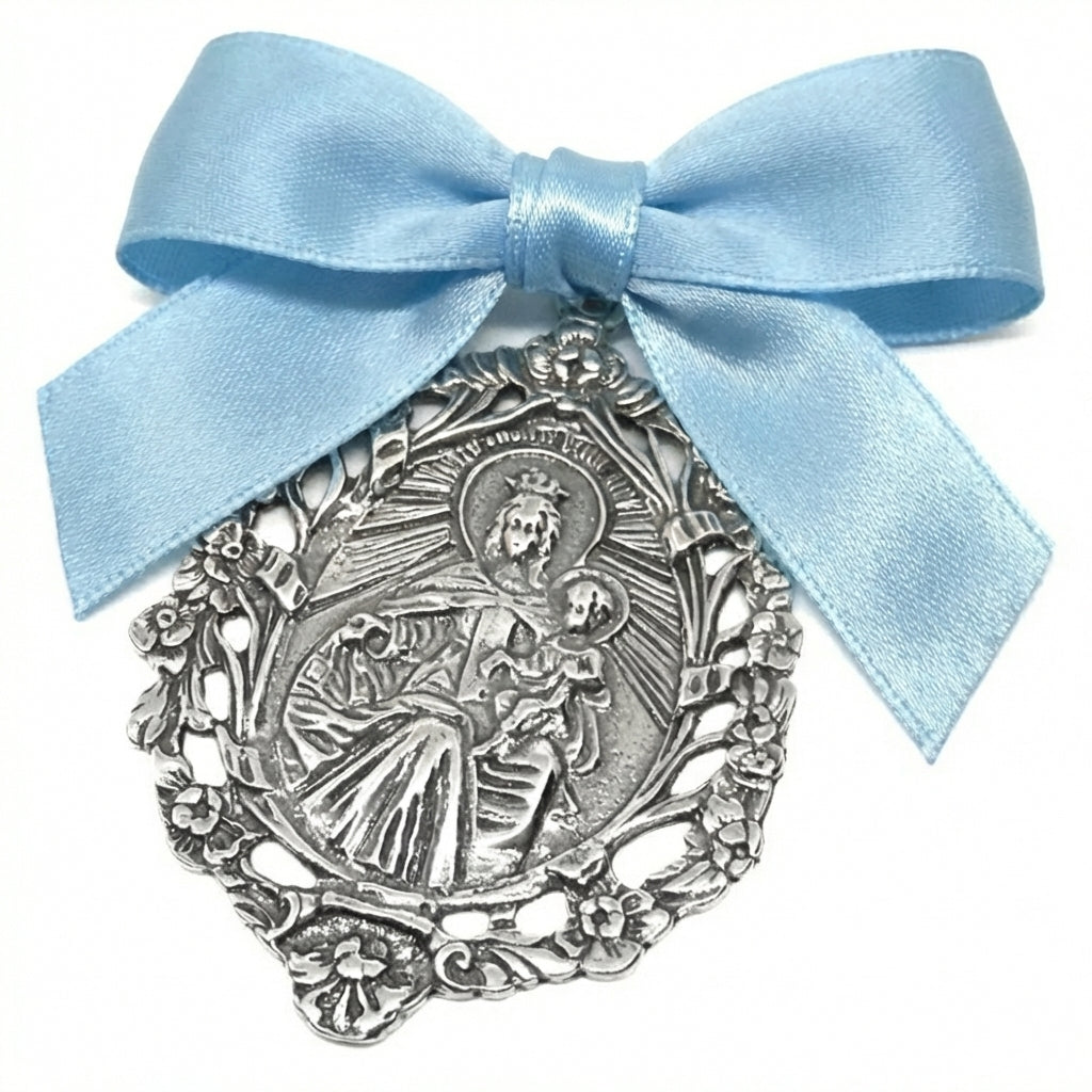 Médaille de Crèche Vierge de Carmen en Argent 