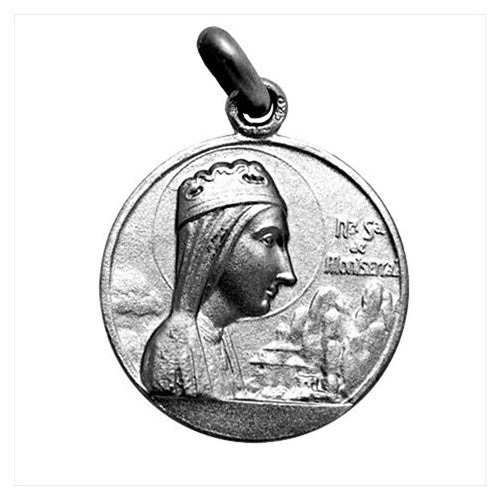 Antique silver medal Our Lady of Montserrat 22 mm