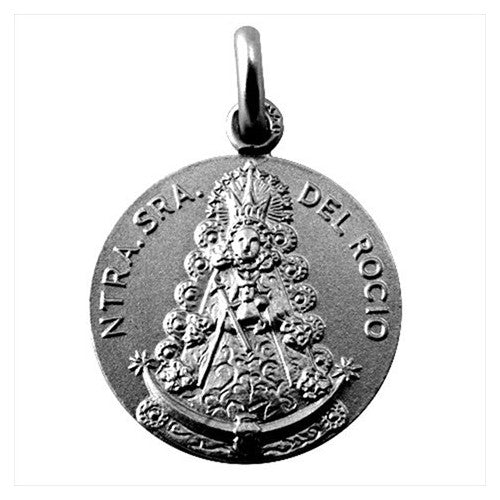 Antique silver medal Our Lady of El Rocio 20 mm